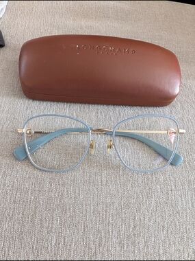 Longchamp Blue Metal Frame Eyeglasses
